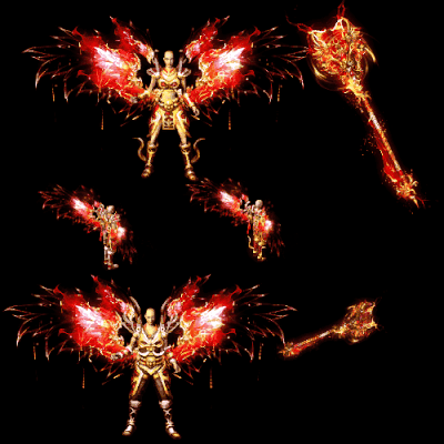 996引擎专用男女剑甲三件套（带翅膀）装备系列0190