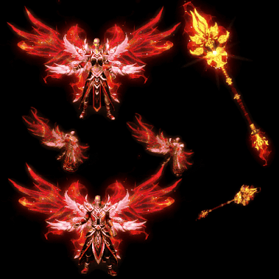 996引擎专用男女剑甲三件套（带翅膀）装备系列0193