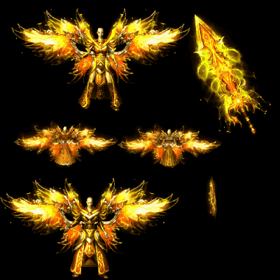 996引擎专用男女剑甲三件套（带翅膀）装备系列0195