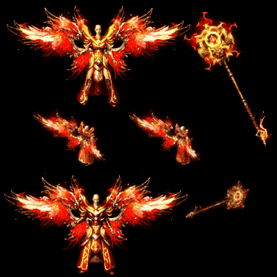 996引擎专用男女剑甲三件套（带翅膀）装备系列0196