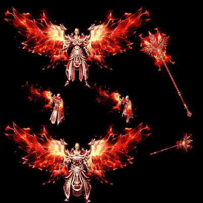 996引擎专用男女剑甲三件套（带翅膀）装备系列0199