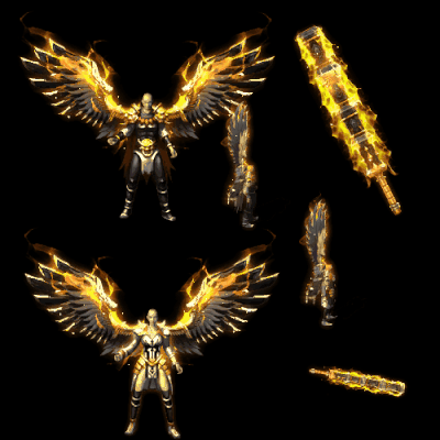 996引擎专用男女剑甲三件套（带翅膀）装备系列0200