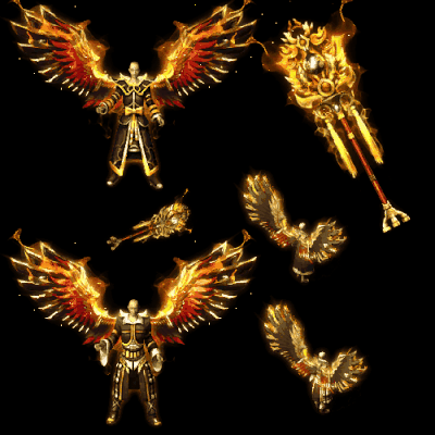 996引擎专用男女剑甲三件套（带翅膀）装备系列0201