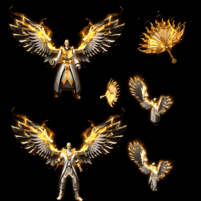 996引擎专用男女剑甲三件套（带翅膀）装备系列0202