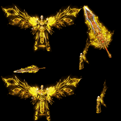 996引擎专用男女剑甲三件套（带翅膀）装备系列0204