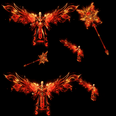 996引擎专用男女剑甲三件套（带翅膀）装备系列0205