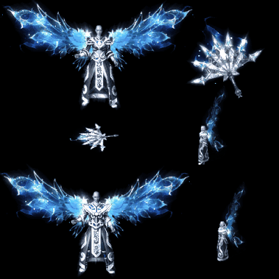 996引擎专用男女剑甲三件套（带翅膀）装备系列0206