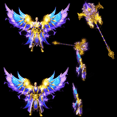 996引擎专用男女剑甲三件套（带翅膀）装备系列0208