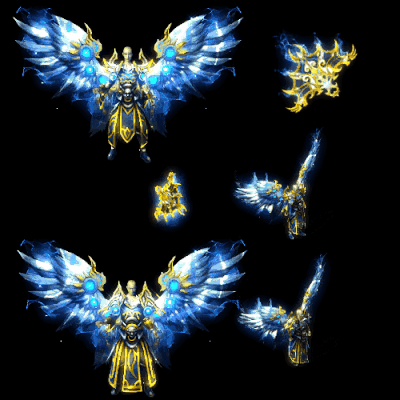 996引擎专用男女剑甲三件套（带翅膀）装备系列0209