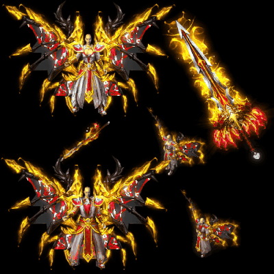 996引擎专用男女剑甲三件套（带翅膀）装备系列0210