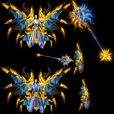 996引擎专用男女剑甲三件套（带翅膀）装备系列0211