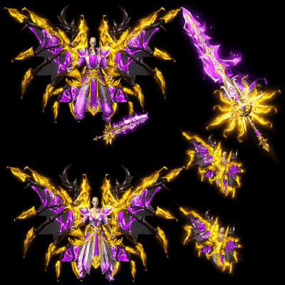 996引擎专用男女剑甲三件套（带翅膀）装备系列0212