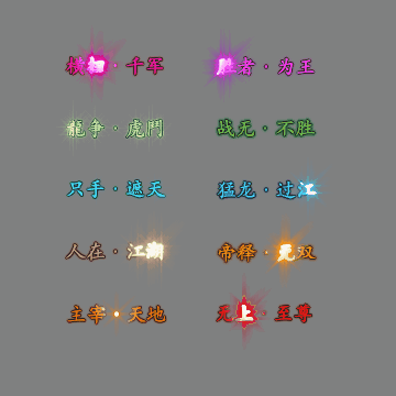 多阶多组称号系列0311