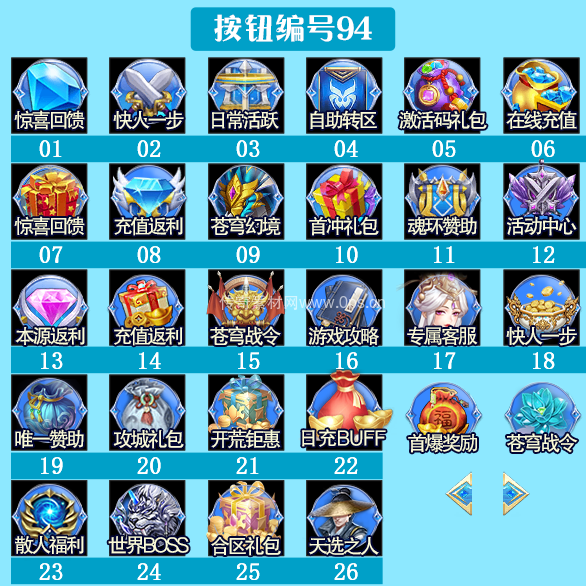 传奇顶部按钮Top图标定制编号95